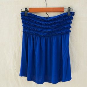 Royal blue strapless tank from express